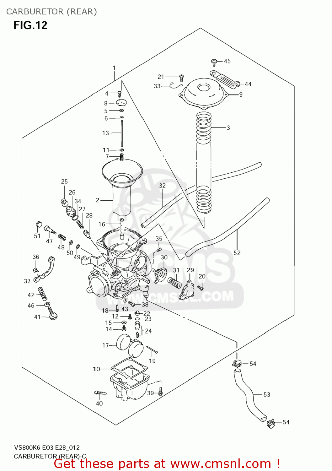 CARBURETOR (REAR) VS800 BOULEVARD S50 2009 (K9) CALIFORNIA (E33)