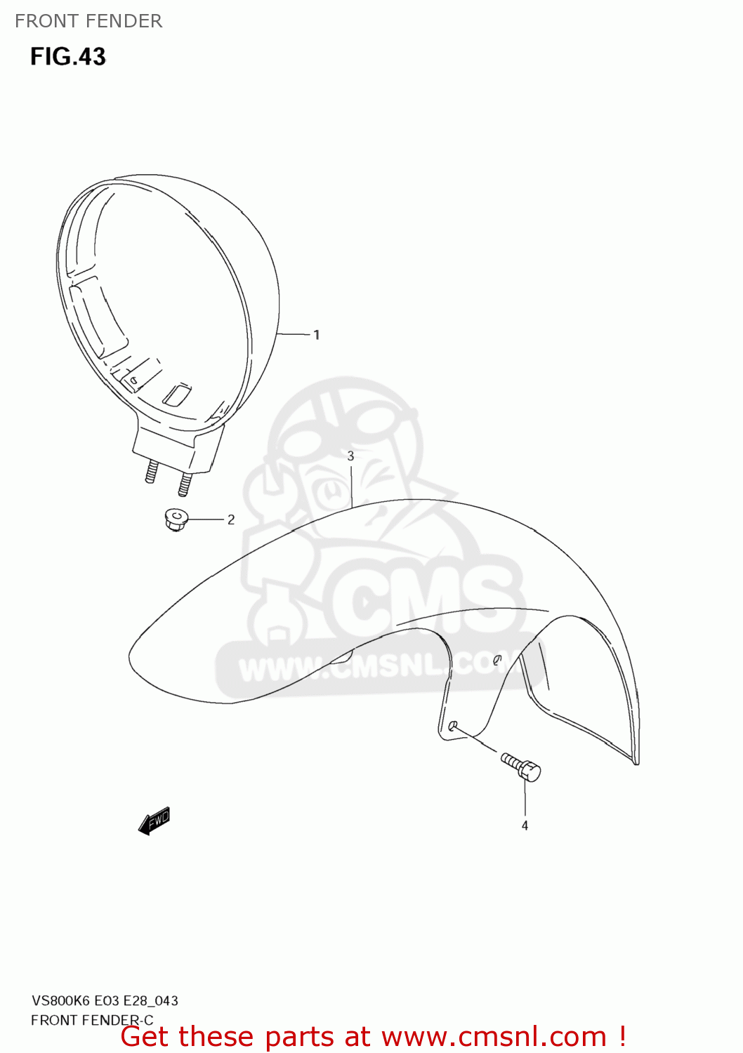 FRONT FENDER VS800 BOULEVARD S50 2009 (K9) CALIFORNIA (E33)