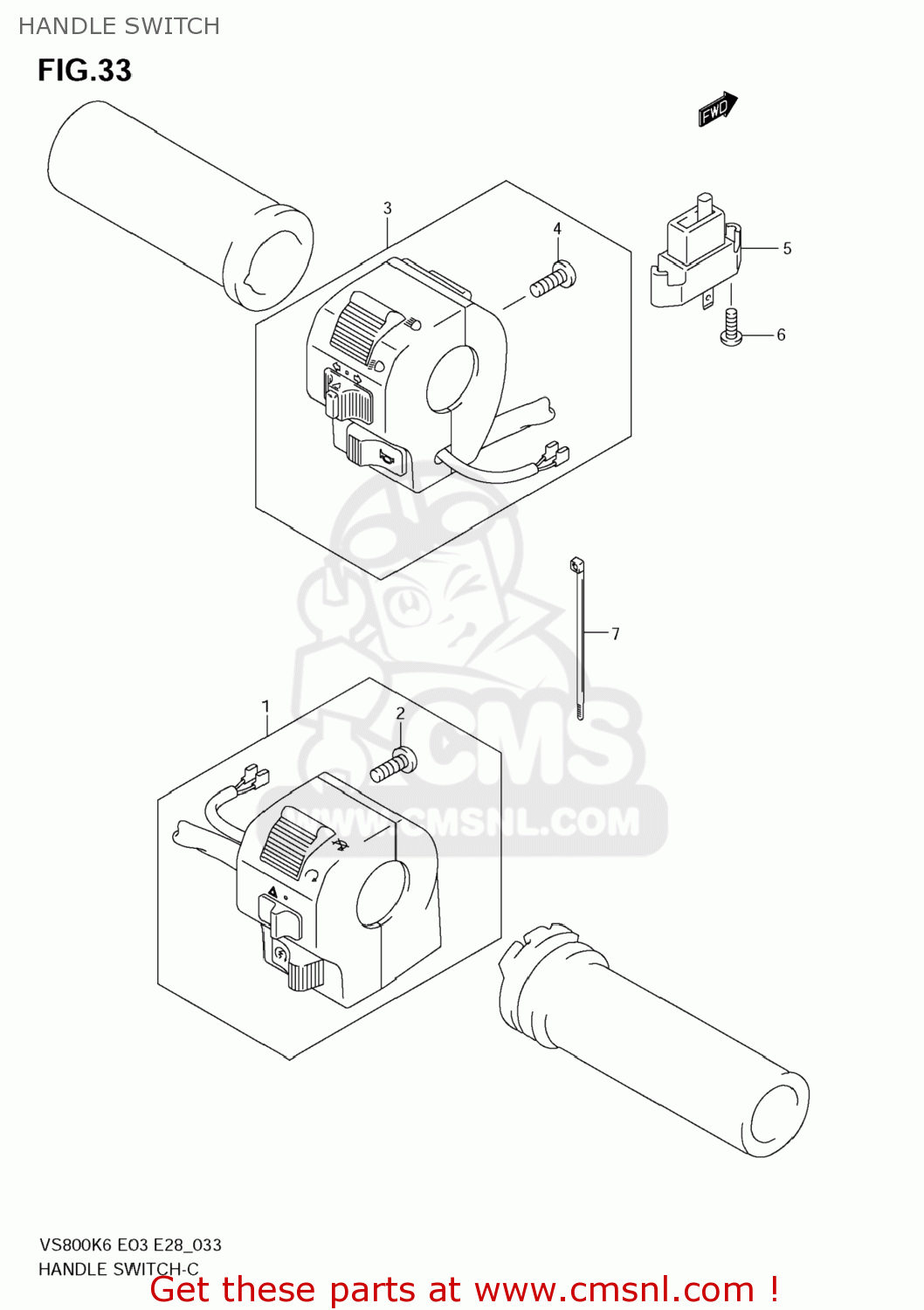 HANDLE SWITCH VS800 BOULEVARD S50 2009 (K9) CALIFORNIA (E33)