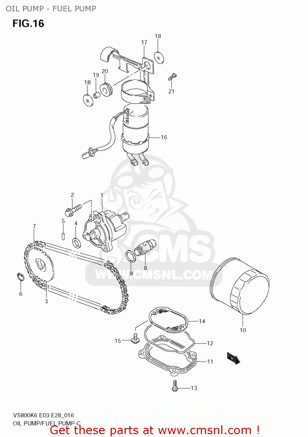 OIL PUMP - FUEL PUMP VS800 BOULEVARD S50 2009 (K9) CALIFORNIA (E33)