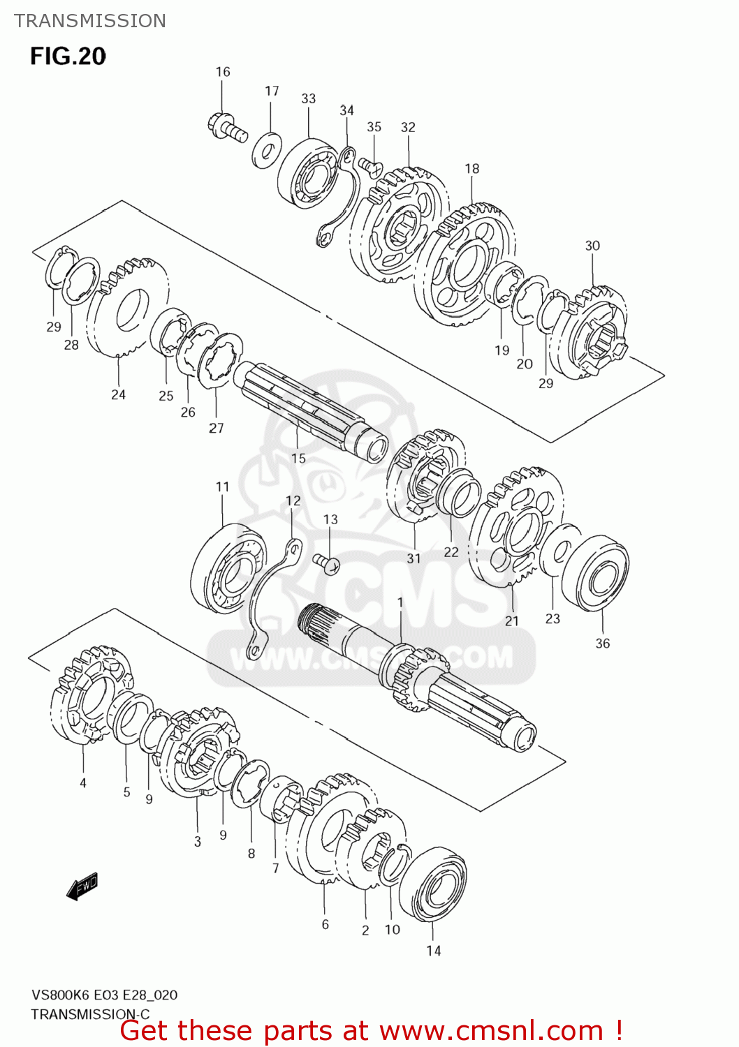 TRANSMISSION VS800 BOULEVARD S50 2009 (K9) CALIFORNIA (E33)