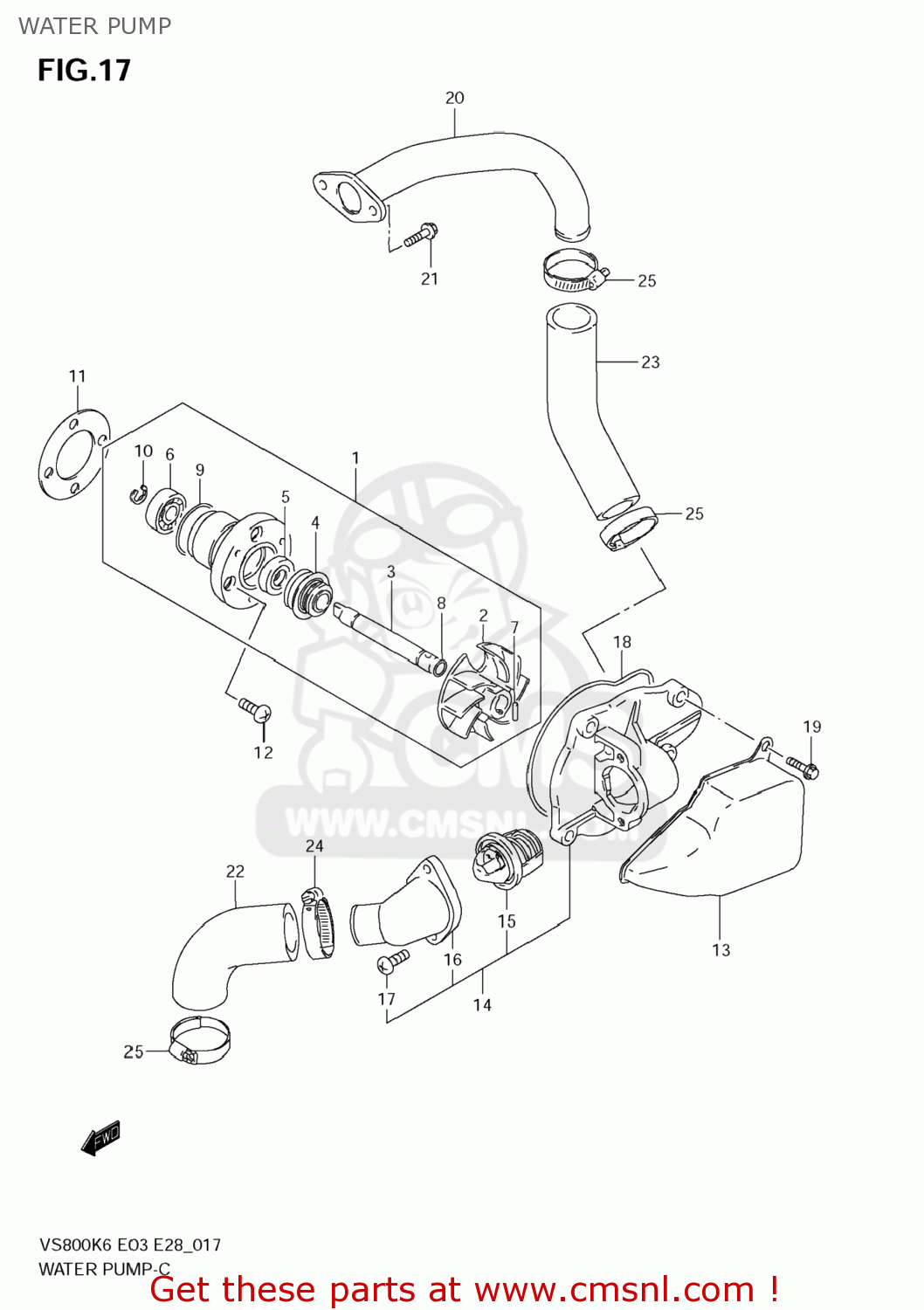 WATER PUMP VS800 BOULEVARD S50 2009 (K9) CALIFORNIA (E33)