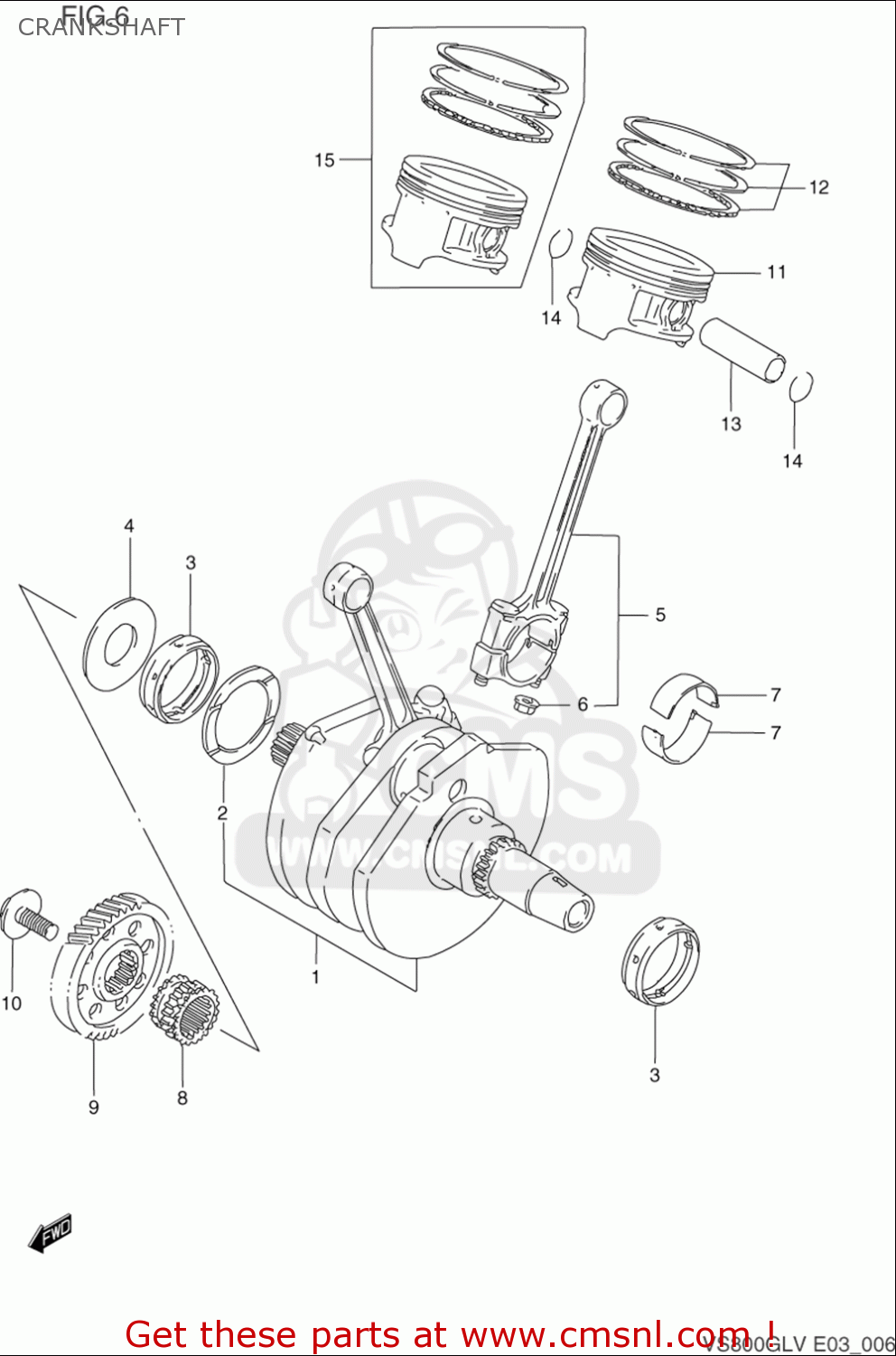 Suzuki Vs800 Gl Intruder 1992-1997 (usa) Crankshaft - schematic partsfiche