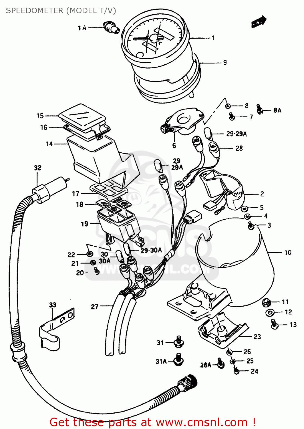 SPEEDOMETER (MODEL T/V) VS800GL 1992 (N) (E01 E02 E04 E16 E17 E18 E21 E22 E25 E34 39 53)