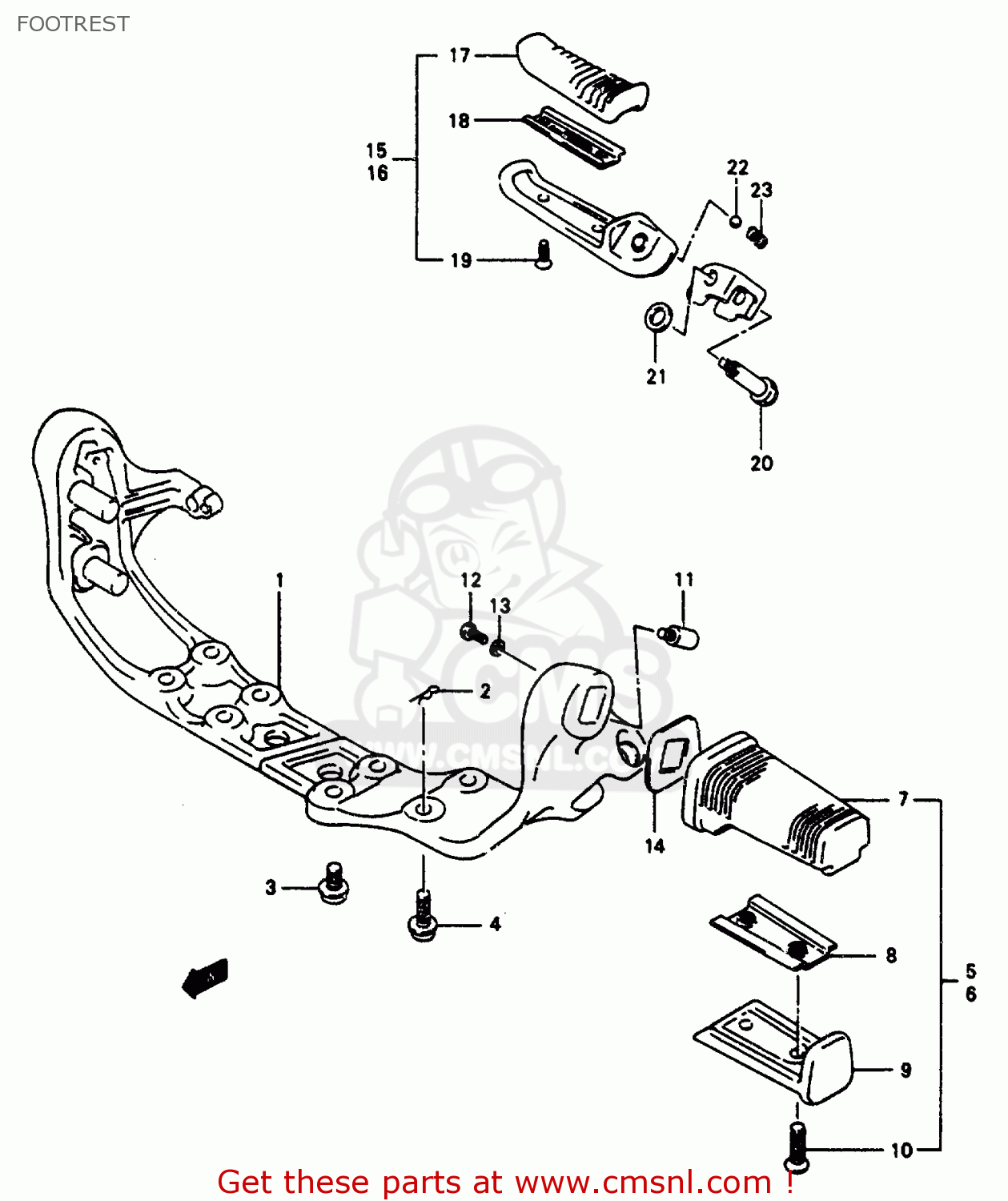 FOOTREST VS800GL 1992 (N) (E01 E02 E04 E16 E17 E18 E21 E22 E25 E34 39 53)