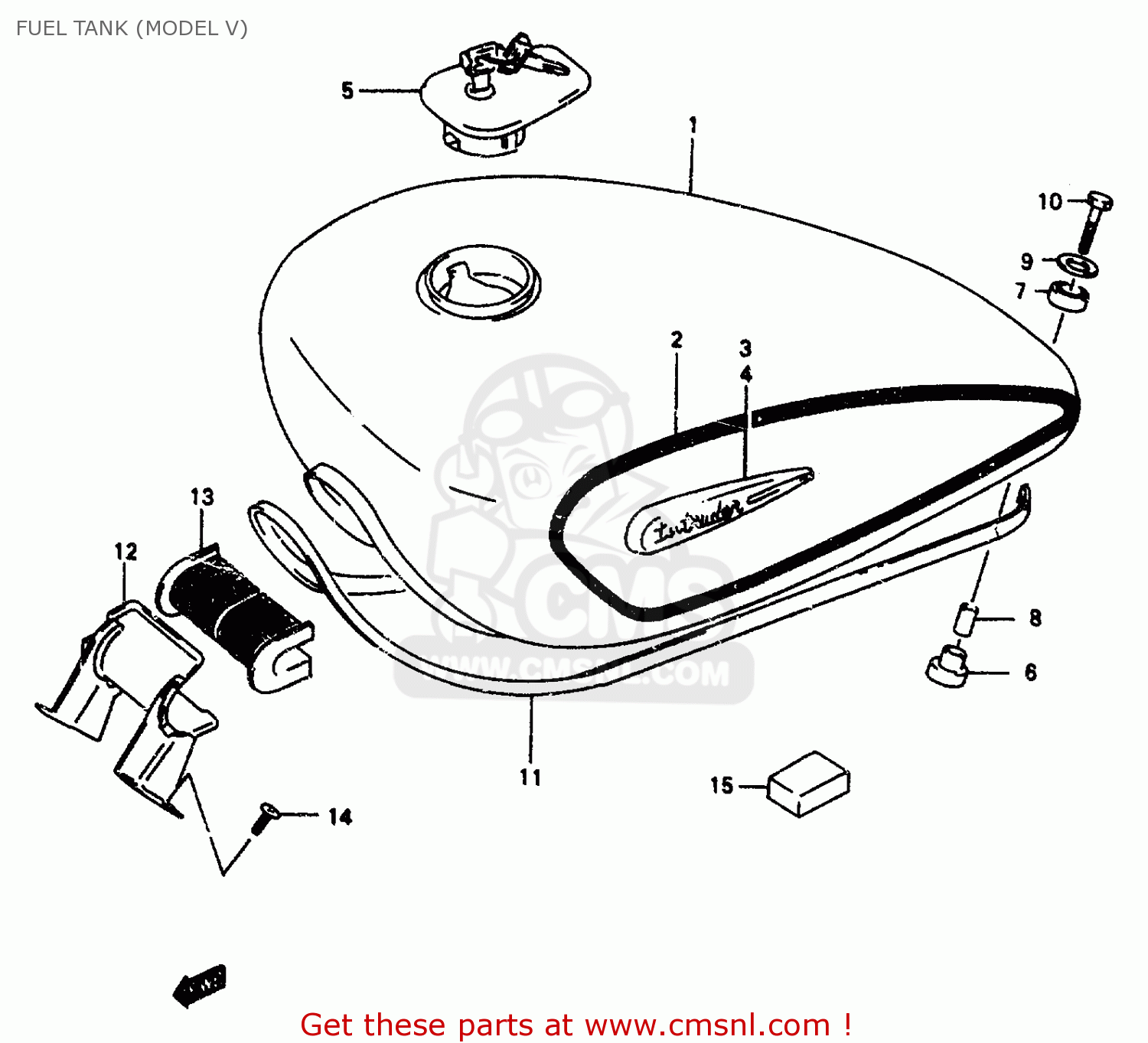 FUEL TANK (MODEL V) VS800GL 1992 (N) (E01 E02 E04 E16 E17 E18 E21 E22 E25 E34 39 53)