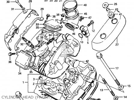 CYLINDER HEAD (FRONT) - VS800GL 1992 (N) (E01 E02 E04 E16 E17 E18 E21 E22 E25 E34 39 53)