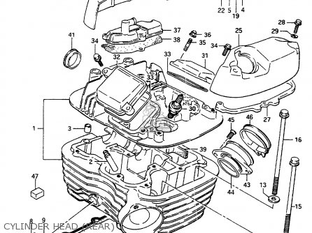 CYLINDER HEAD (REAR) - VS800GL 1992 (N) (E01 E02 E04 E16 E17 E18 E21 E22 E25 E34 39 53)