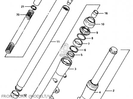 FRONT FORK (MODELT/V) - VS800GL 1992 (N) (E01 E02 E04 E16 E17 E18 E21 E22 E25 E34 39 53)