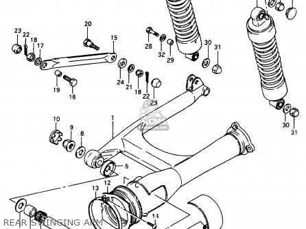REAR SWINGING ARM - VS800GL 1992 (N) (E01 E02 E04 E16 E17 E18 E21 E22 E25 E34 39 53)