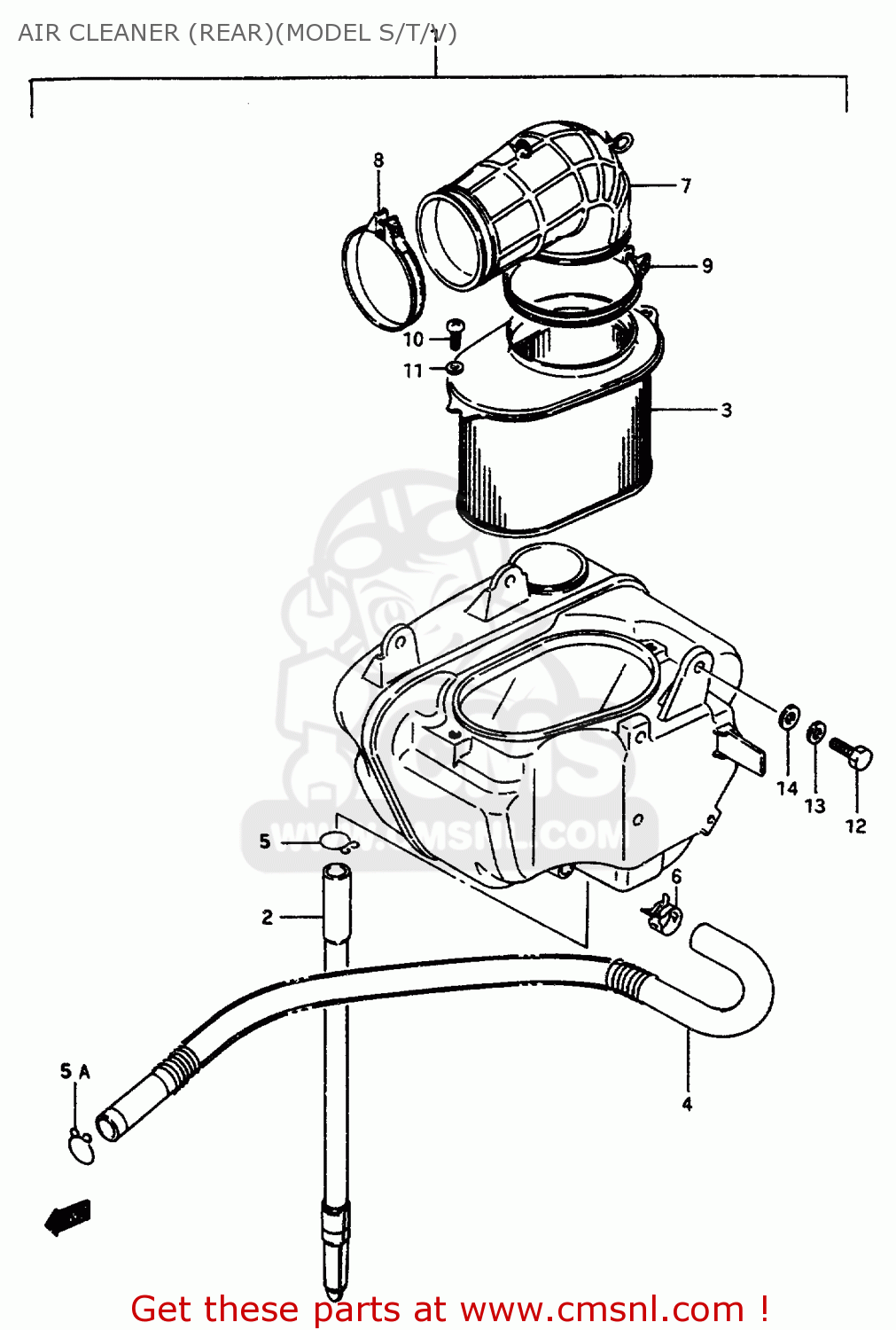 AIR CLEANER (REAR)(MODEL S/T/V) VS800GL 1993 (P) (E02 E04 E17 E18 E21 E22 E25 E34 E53)