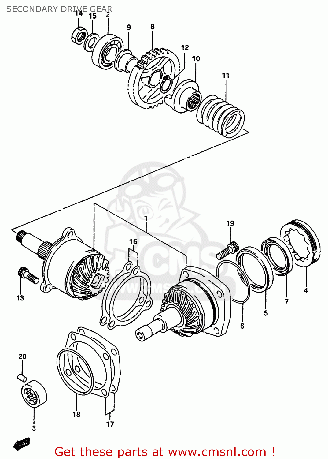 SECONDARY DRIVE GEAR VS800GL 1993 (P) (E02 E04 E17 E18 E21 E22 E25 E34 E53)