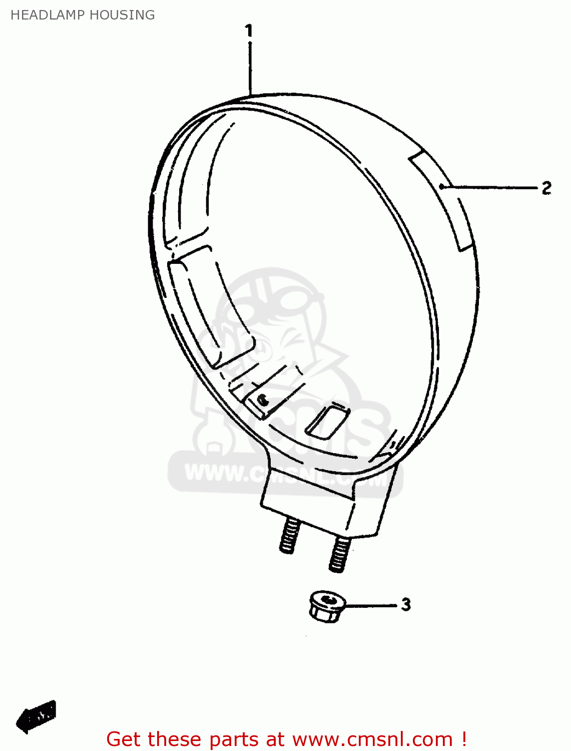 HEADLAMP HOUSING VS800GL 1993 (P) (E02 E04 E17 E18 E21 E22 E25 E34 E53)