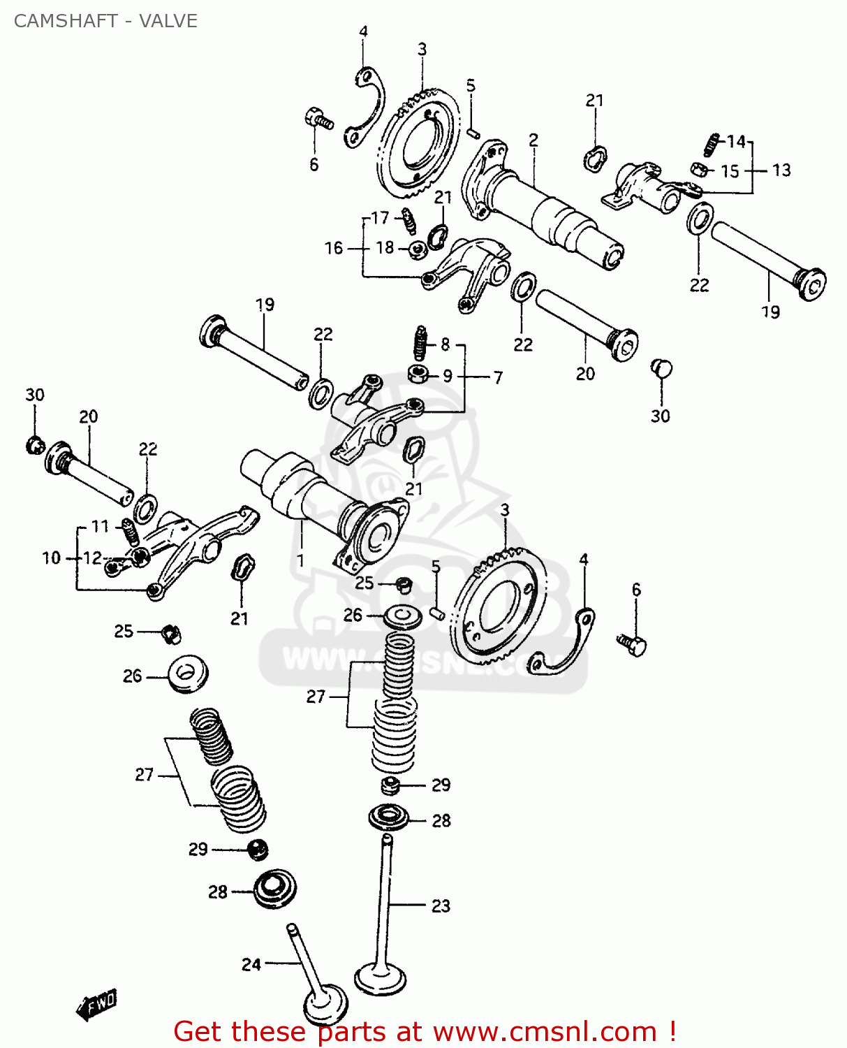 CAMSHAFT - VALVE VS800GL 1993 (P) (E02 E04 E17 E18 E21 E22 E25 E34 E53)