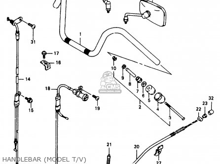 HANDLEBAR (MODEL T/V) - VS800GL 1993 (P) (E02 E04 E17 E18 E21 E22 E25 E34 E53)