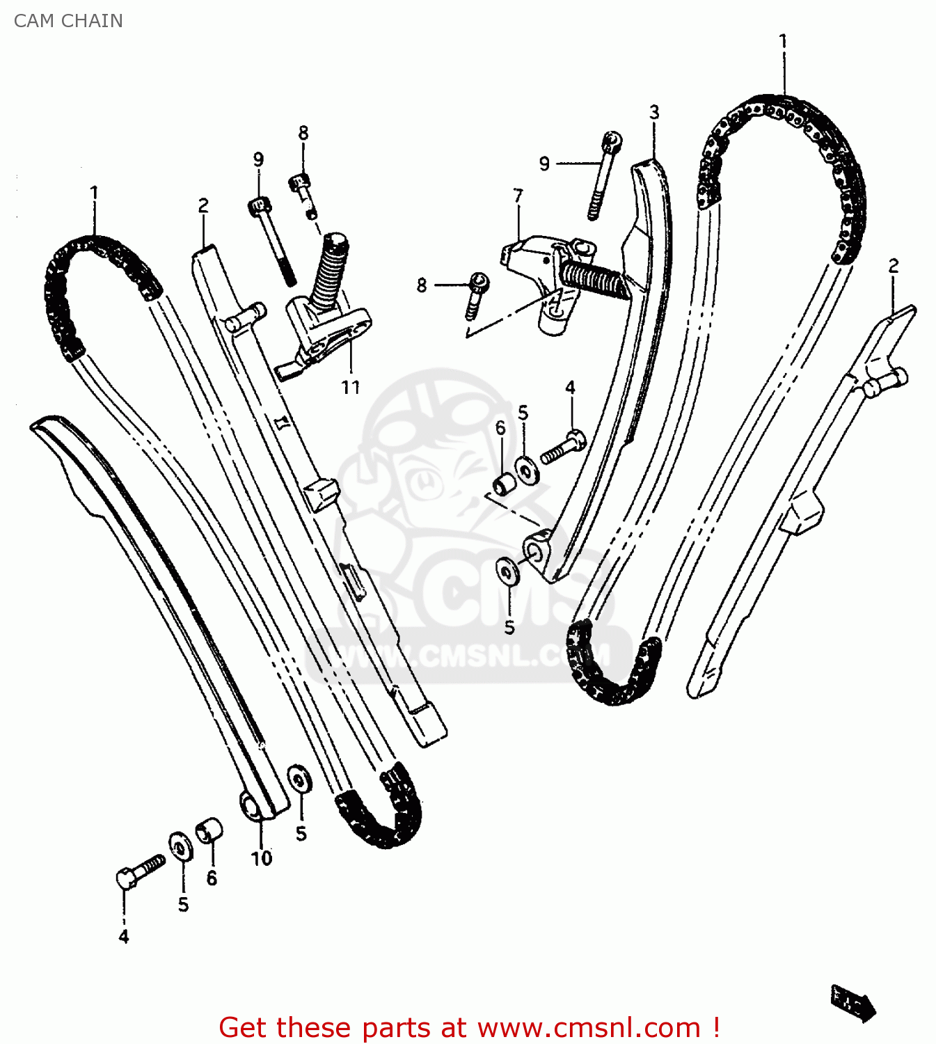 CAM CHAIN VS800GL 1994 (R) (E02 E04 E17 E18 E21 E22 E25 E34 E53)