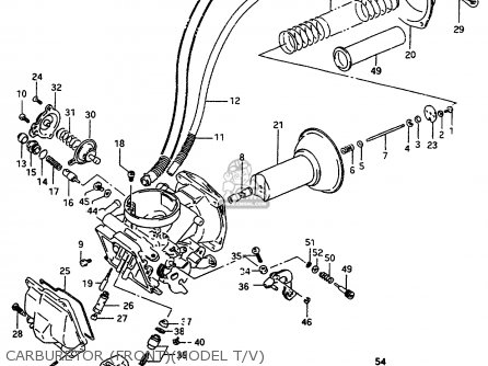 CARBURETOR (FRONT)(MODEL T/V) - VS800GL 1994 (R) (E02 E04 E17 E18 E21 E22 E25 E34 E53)