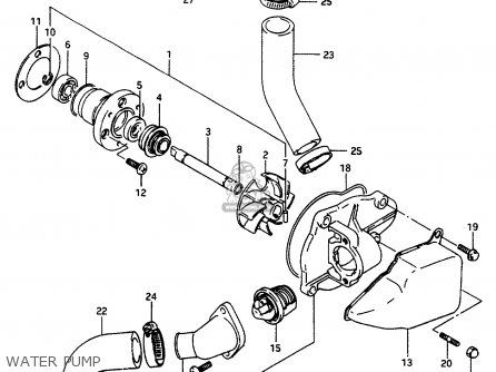 WATER PUMP - VS800GL 1994 (R) (E02 E04 E17 E18 E21 E22 E25 E34 E53)