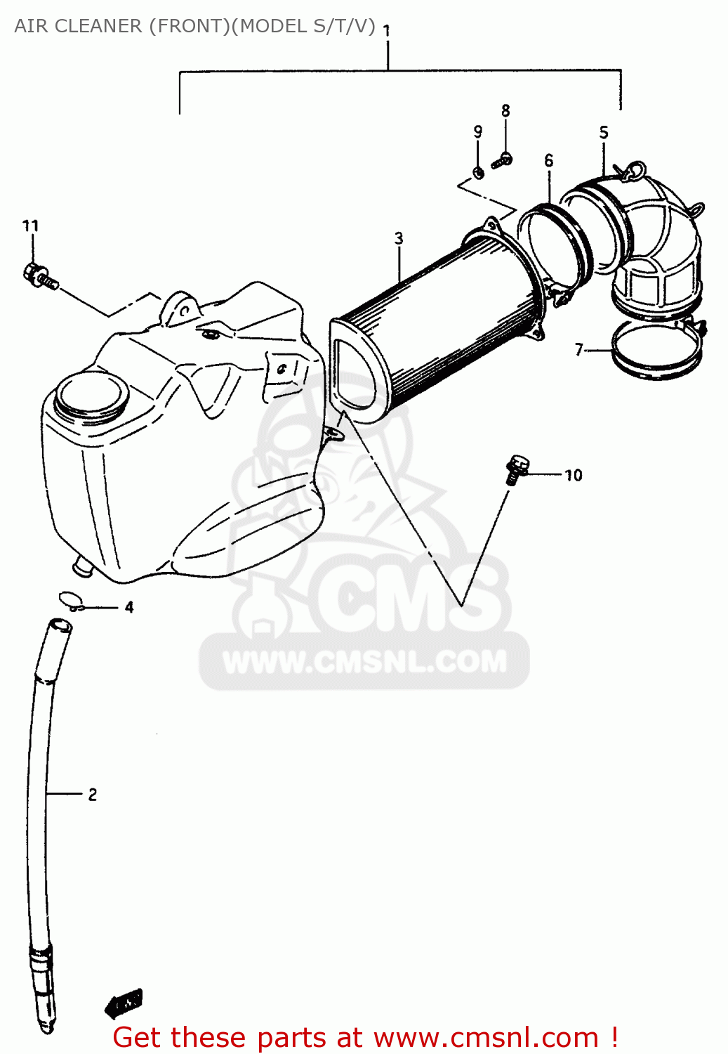 AIR CLEANER (FRONT)(MODEL S/T/V) VS800GL 1995 (S) (E02 E04 E17 E18 E22 E25 E34 E37)