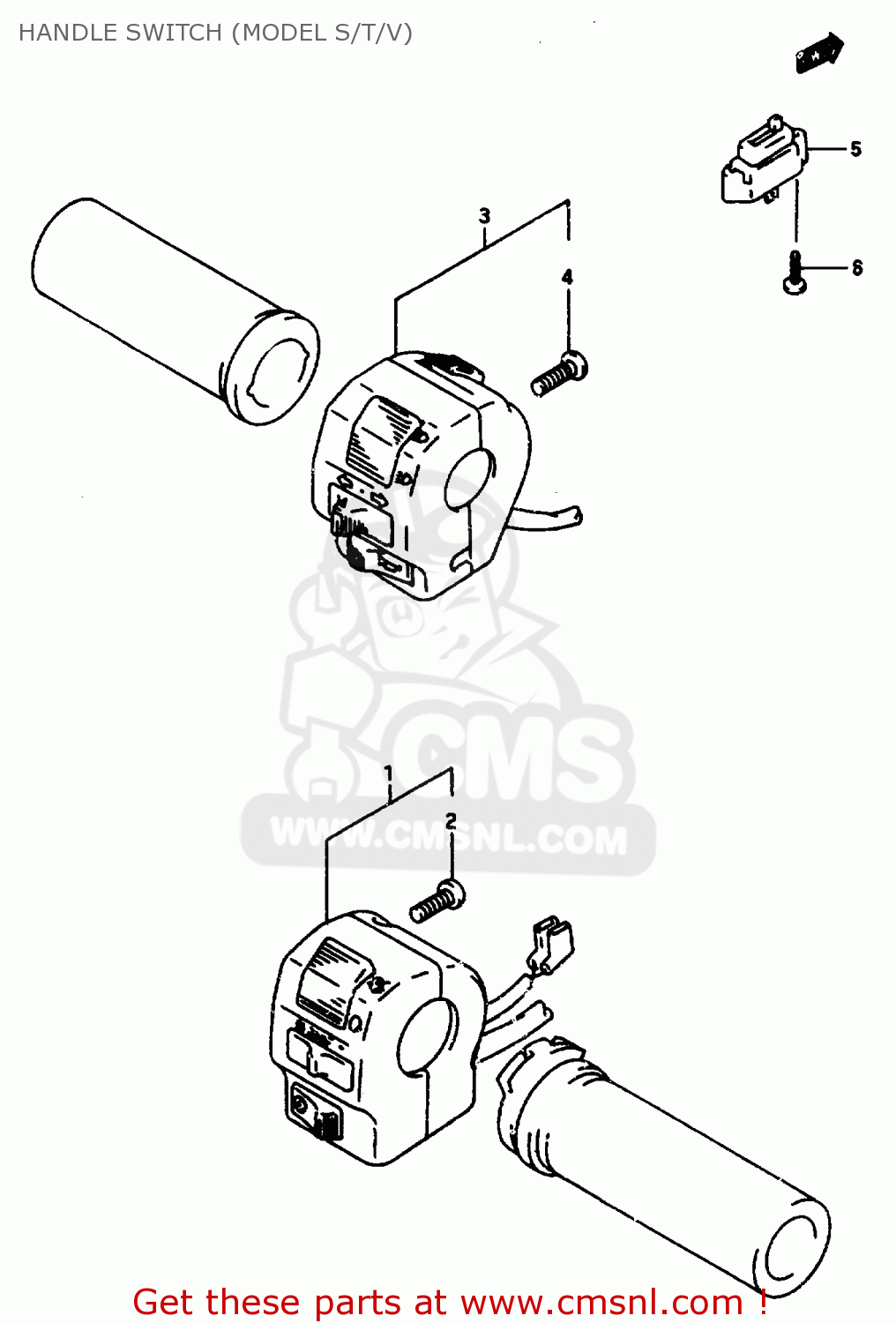HANDLE SWITCH (MODEL S/T/V) VS800GL 1995 (S) (E02 E04 E17 E18 E22 E25 E34 E37)