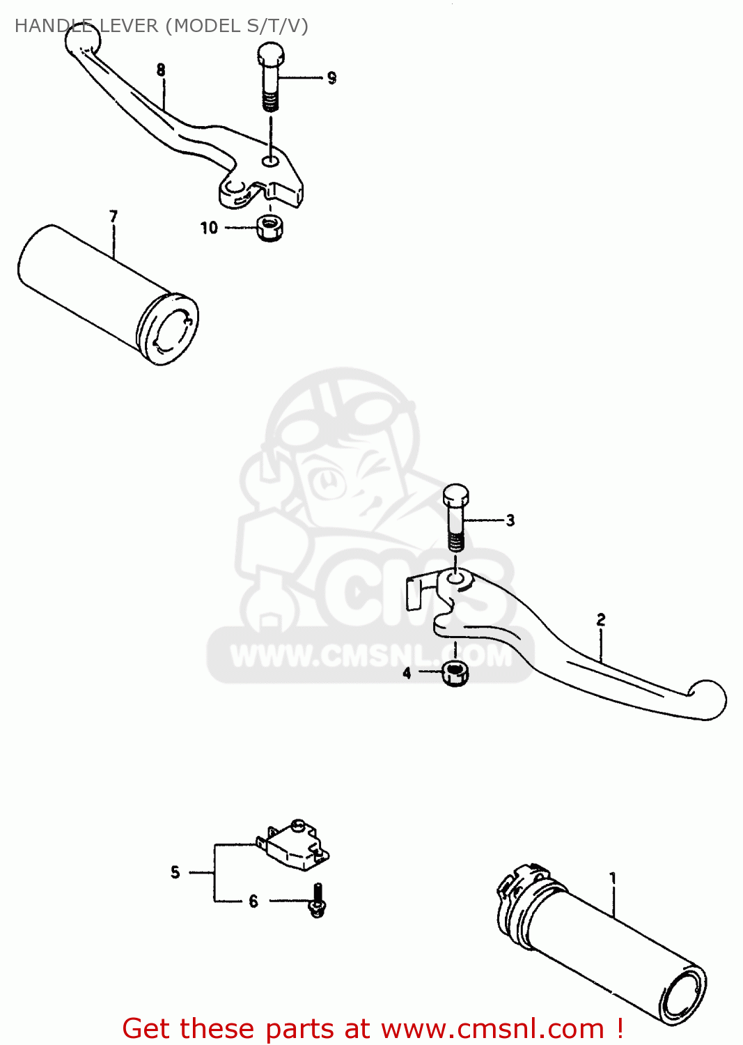 HANDLE LEVER (MODEL S/T/V) VS800GL 1995 (S) (E02 E04 E17 E18 E22 E25 E34 E37)
