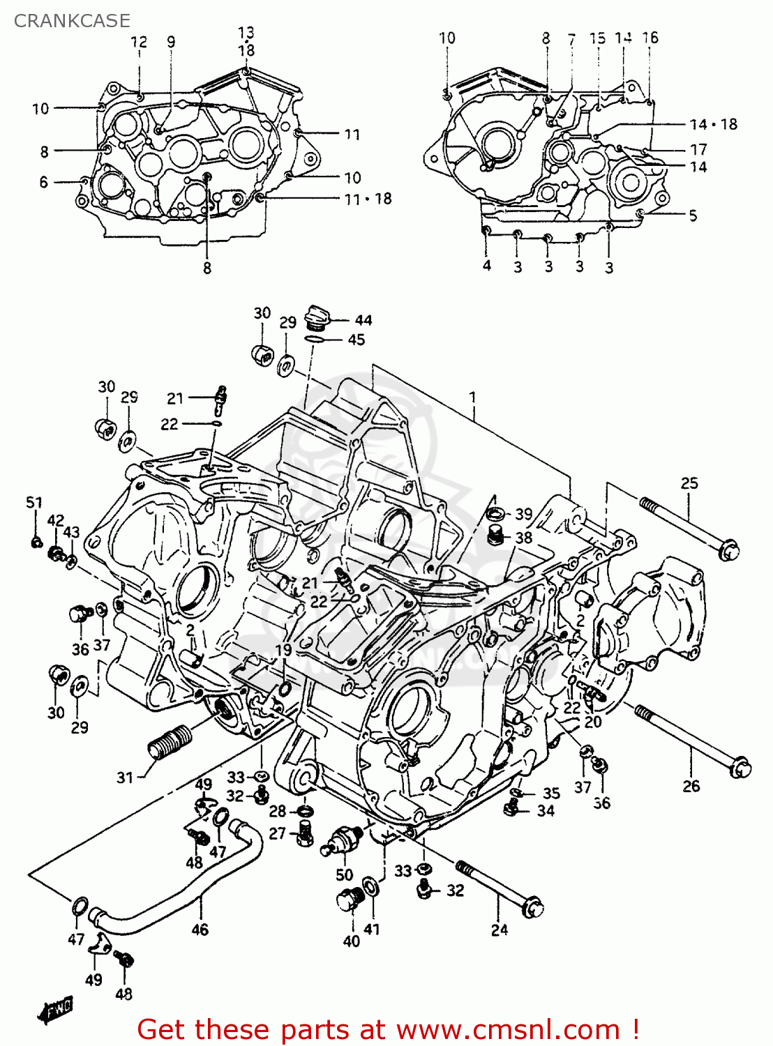 CRANKCASE VS800GL 1995 (S) (E02 E04 E17 E18 E22 E25 E34 E37)