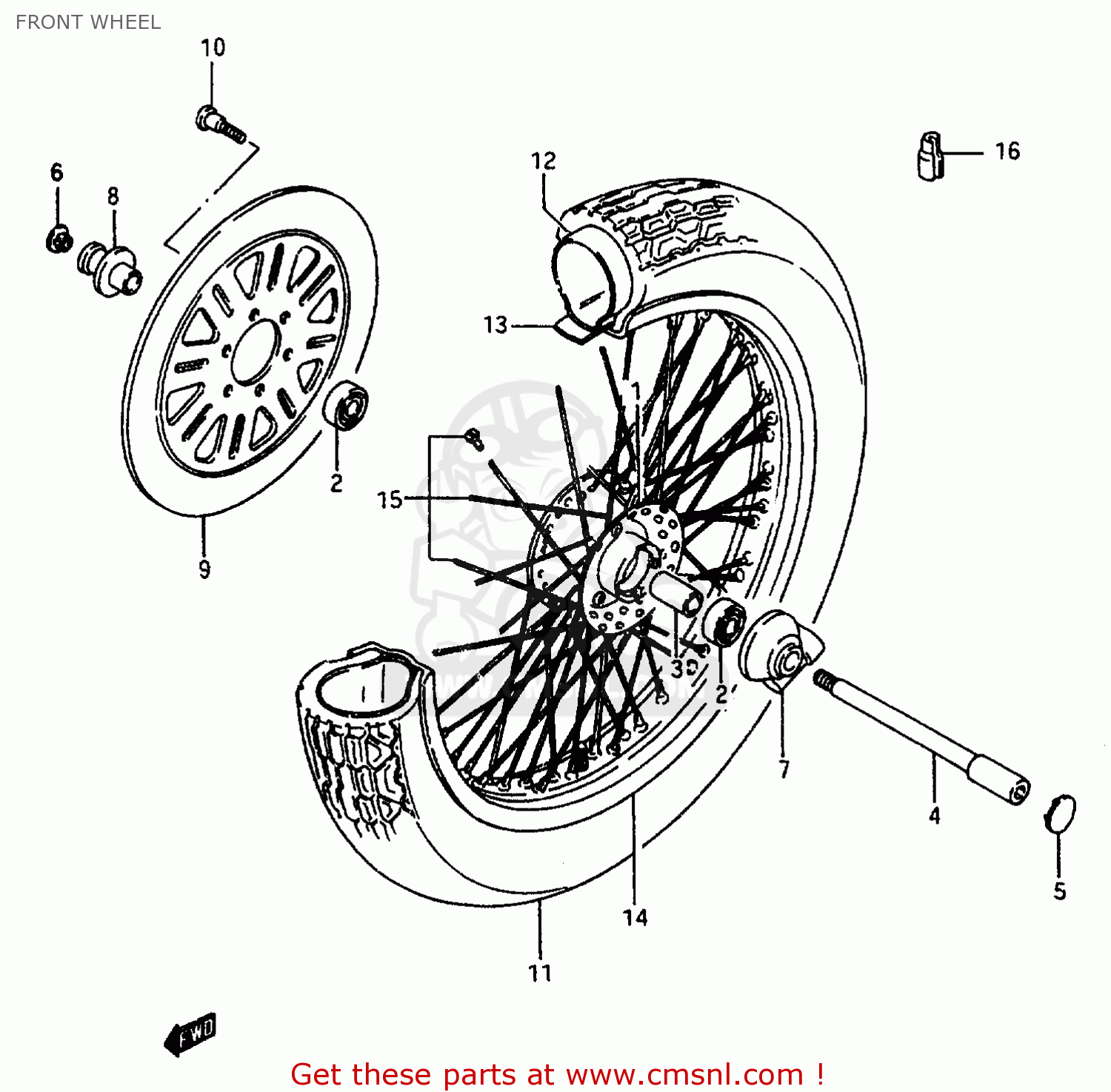 FRONT WHEEL VS800GL 1995 (S) (E02 E04 E17 E18 E22 E25 E34 E37)