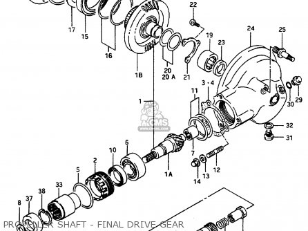PROPELLER SHAFT - FINAL DRIVE GEAR - VS800GL 1995 (S) (E02 E04 E17 E18 E22 E25 E34 E37)