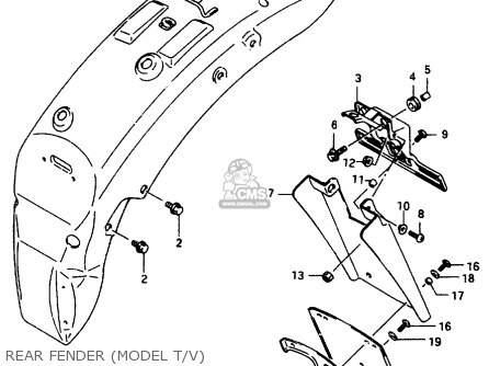 REAR FENDER (MODEL T/V) - VS800GL 1995 (S) (E02 E04 E17 E18 E22 E25 E34 E37)