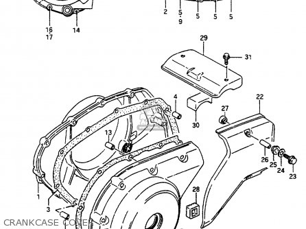 CRANKCASE COVER - VS800GL 1995 (S) (E02 E04 E17 E18 E22 E25 E34 E37)