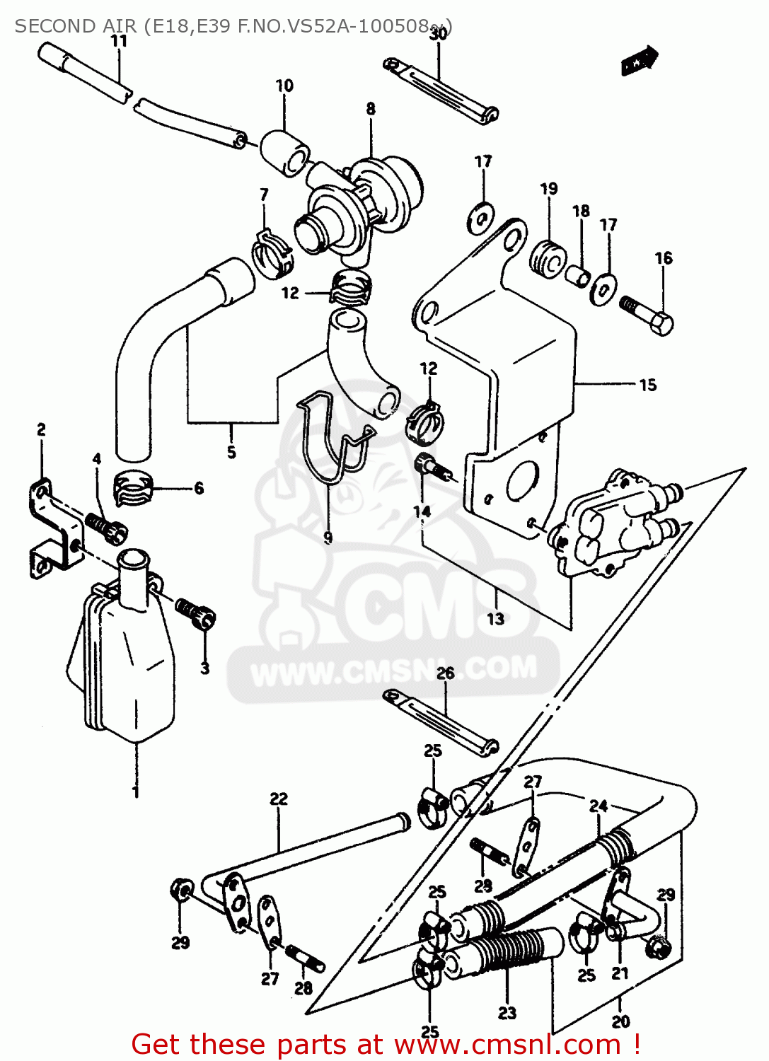 SECOND AIR (E18,E39 F.NO.VS52A-100508~) VS800GL 1996 (T) (E02 E04 E17 E18 E22 E25 E34 E37)