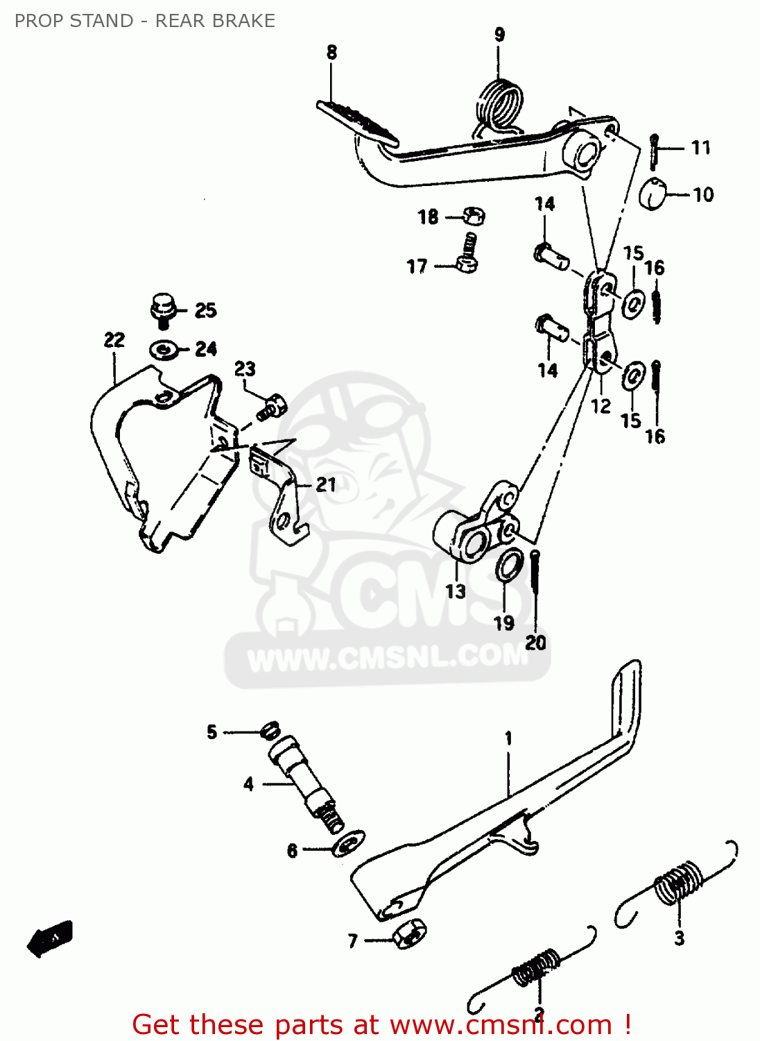 PROP STAND - REAR BRAKE VS800GL 1996 (T) (E02 E04 E17 E18 E22 E25 E34 E37)