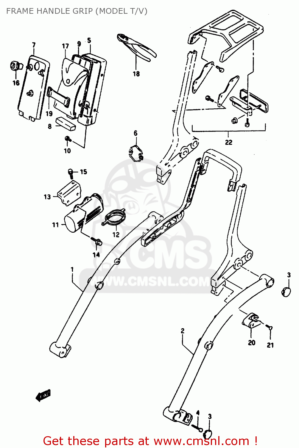 FRAME HANDLE GRIP (MODEL T/V) VS800GL 1996 (T) (E02 E04 E17 E18 E22 E25 E34 E37)