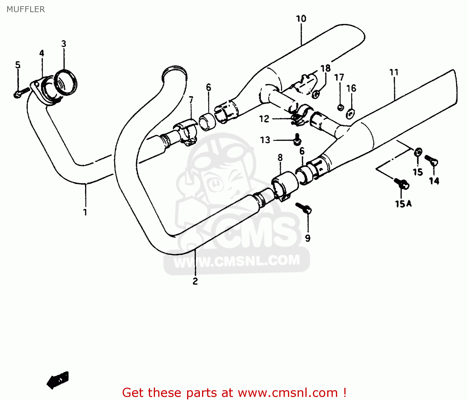 MUFFLER VS800GL 1997 (V) (E02 E04 E17 E18 E22 E25 E34)