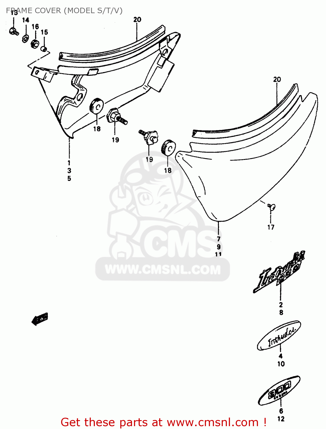 FRAME COVER (MODEL S/T/V) VS800GL 1997 (V) (E02 E04 E17 E18 E22 E25 E34)