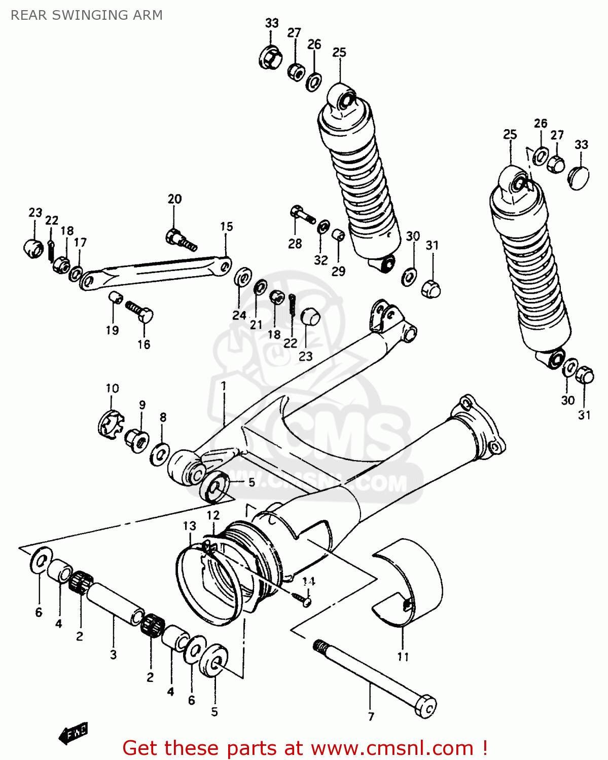 REAR SWINGING ARM VS800GL 1997 (V) (E02 E04 E17 E18 E22 E25 E34)