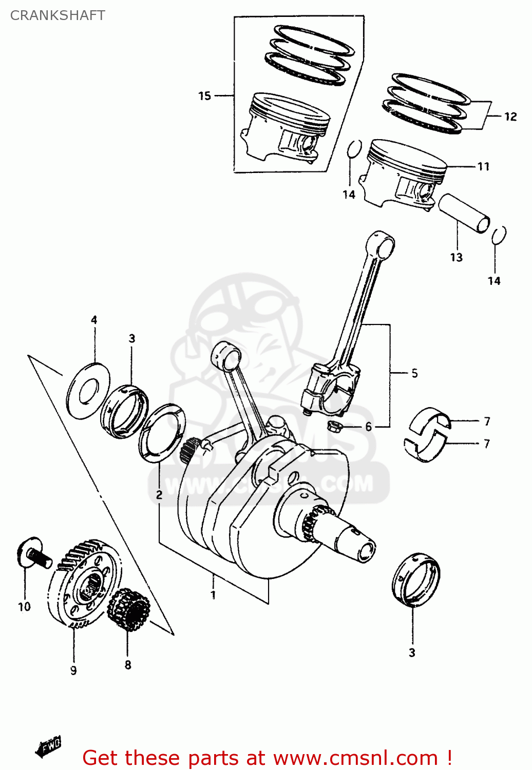 CRANKSHAFT VS800GL 1997 (V) (E02 E04 E17 E18 E22 E25 E34)