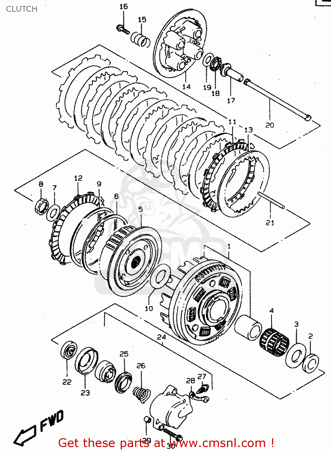 CLUTCH VS800GL 1998 (W) (E02 E04 E17 E18 E22 E25 E34)