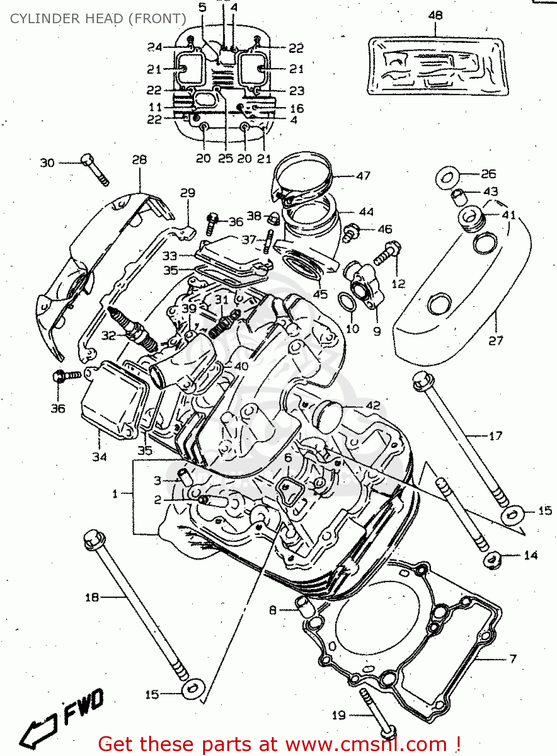 CYLINDER HEAD (FRONT) VS800GL 1998 (W) (E02 E04 E17 E18 E22 E25 E34)
