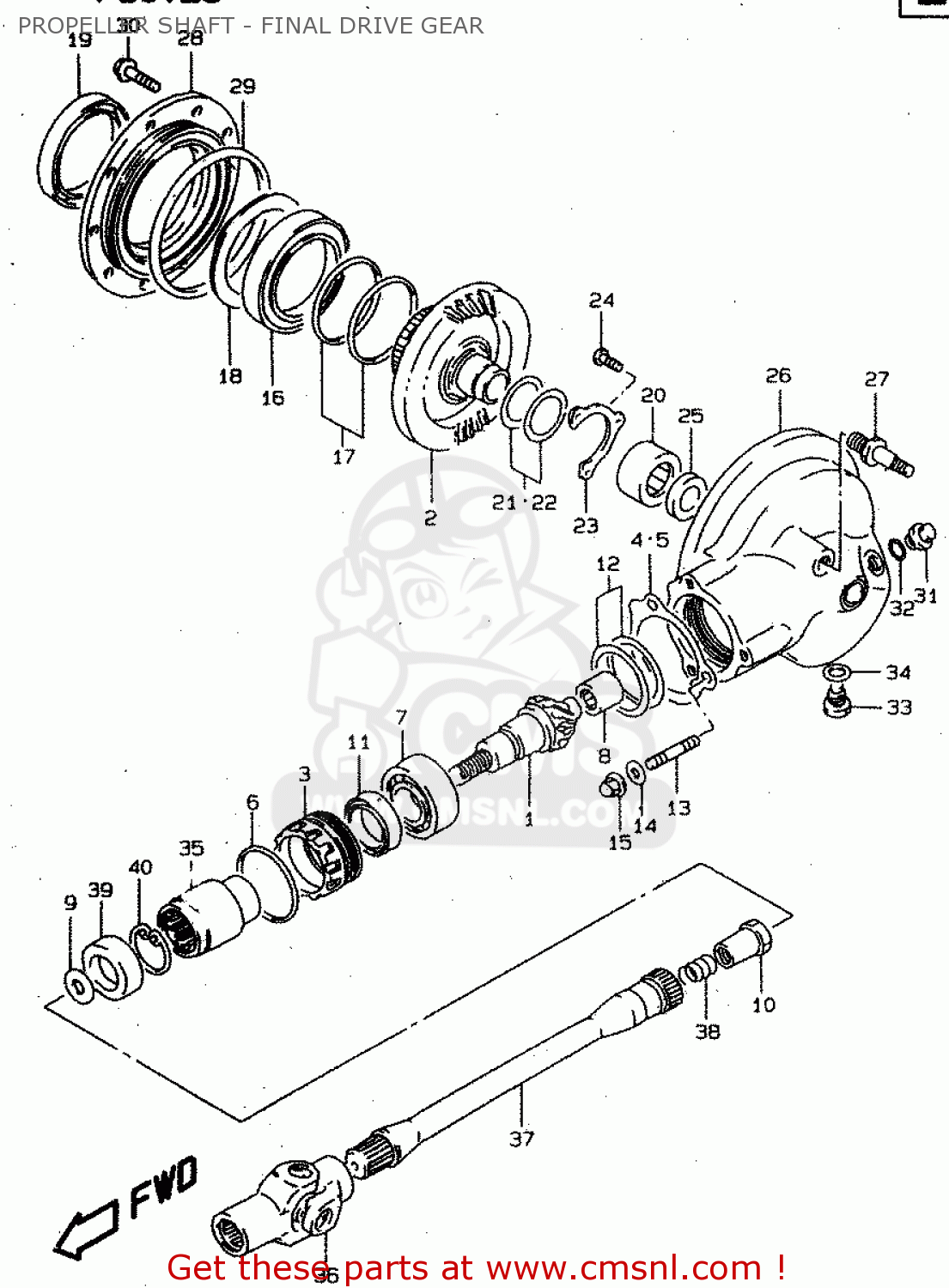 PROPELLER SHAFT - FINAL DRIVE GEAR VS800GL 1998 (W) (E02 E04 E17 E18 E22 E25 E34)