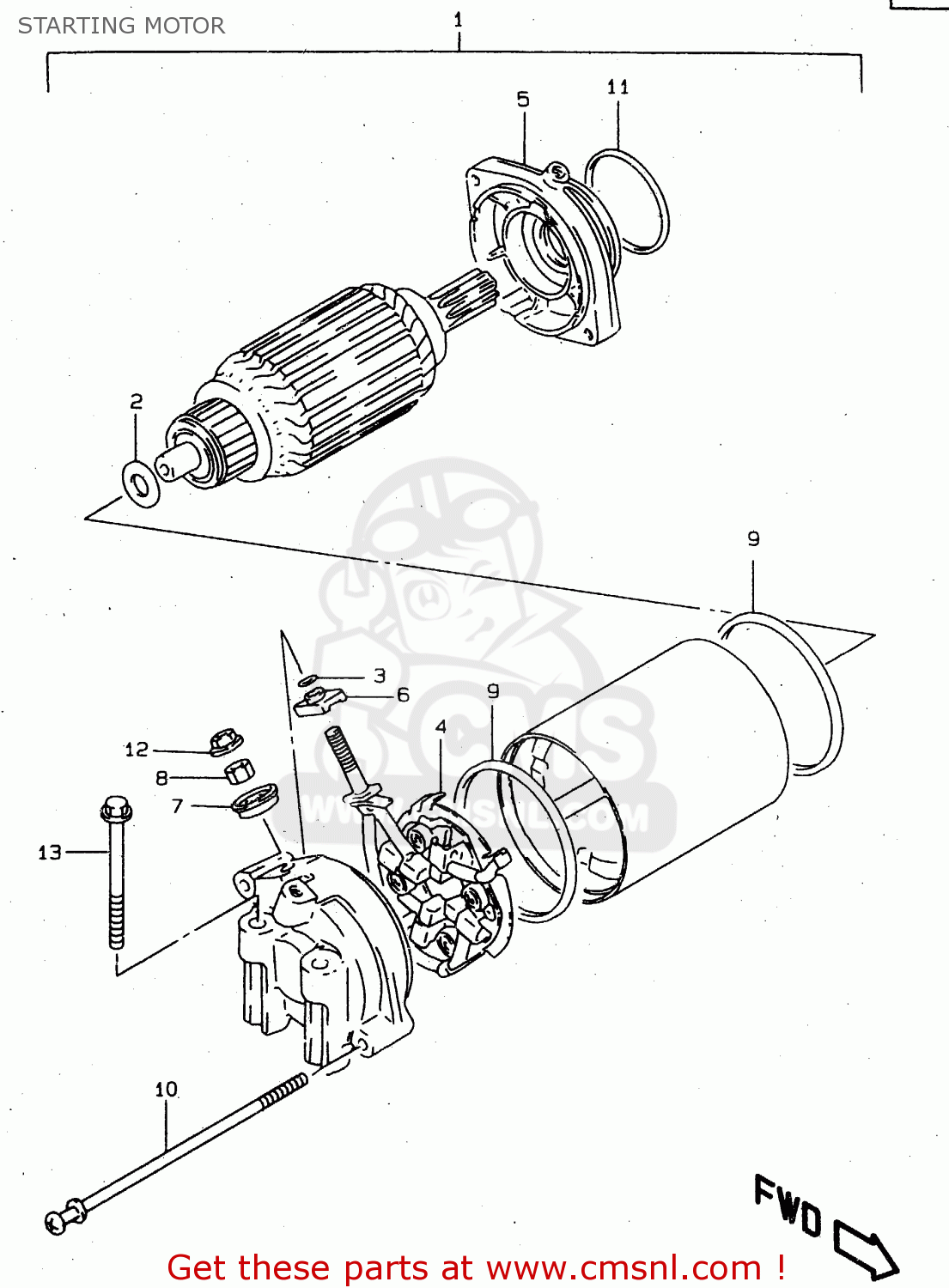 STARTING MOTOR VS800GL 1998 (W) (E02 E04 E17 E18 E22 E25 E34)