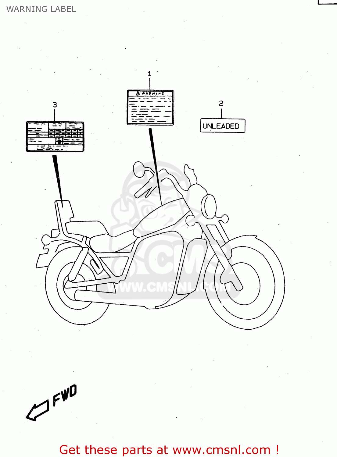 WARNING LABEL VS800GL 1998 (W) (E02 E04 E17 E18 E22 E25 E34)