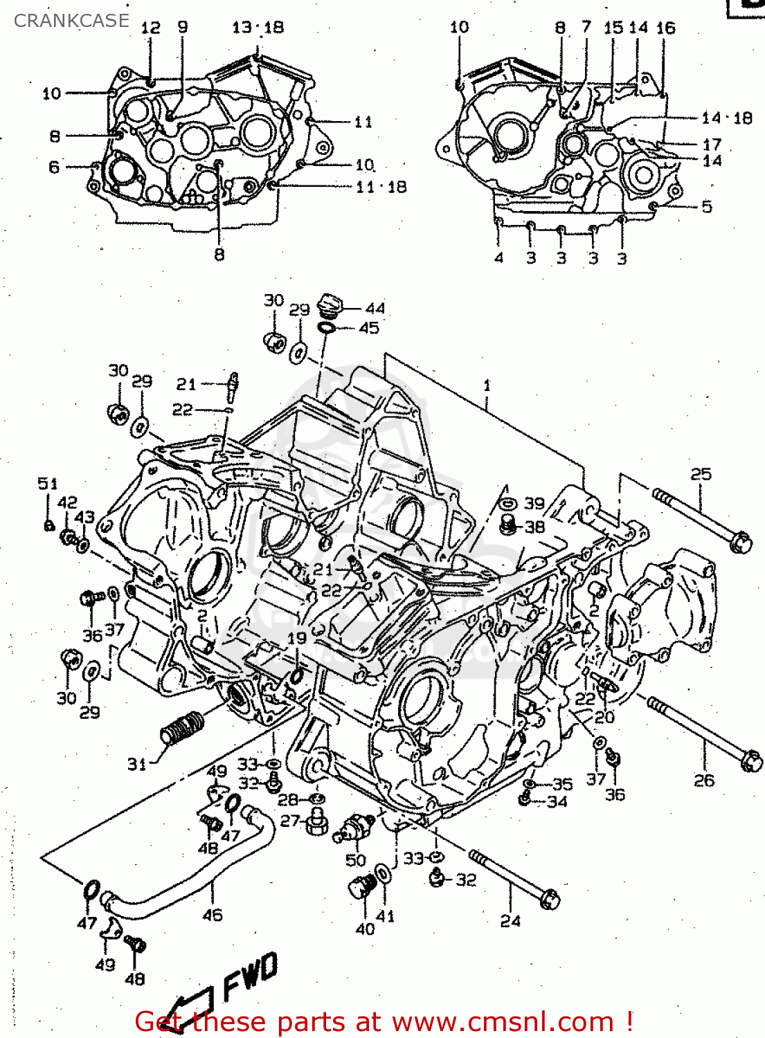 CRANKCASE VS800GL 1998 (W) (E02 E04 E17 E18 E22 E25 E34)