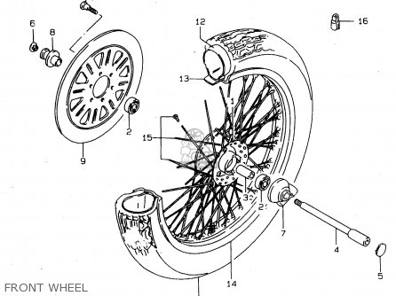 FRONT WHEEL - VS800GL 1998 (W) (E02 E04 E17 E18 E22 E25 E34)