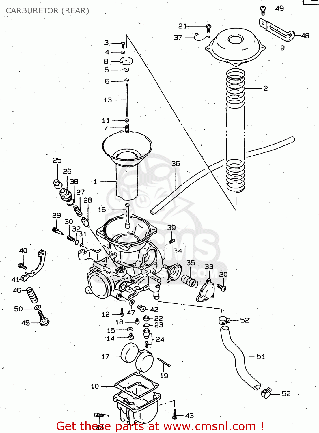 CARBURETOR (REAR) VS800GL 1999 (X) (E02 E04 E17 E18 E22 E25 E34)