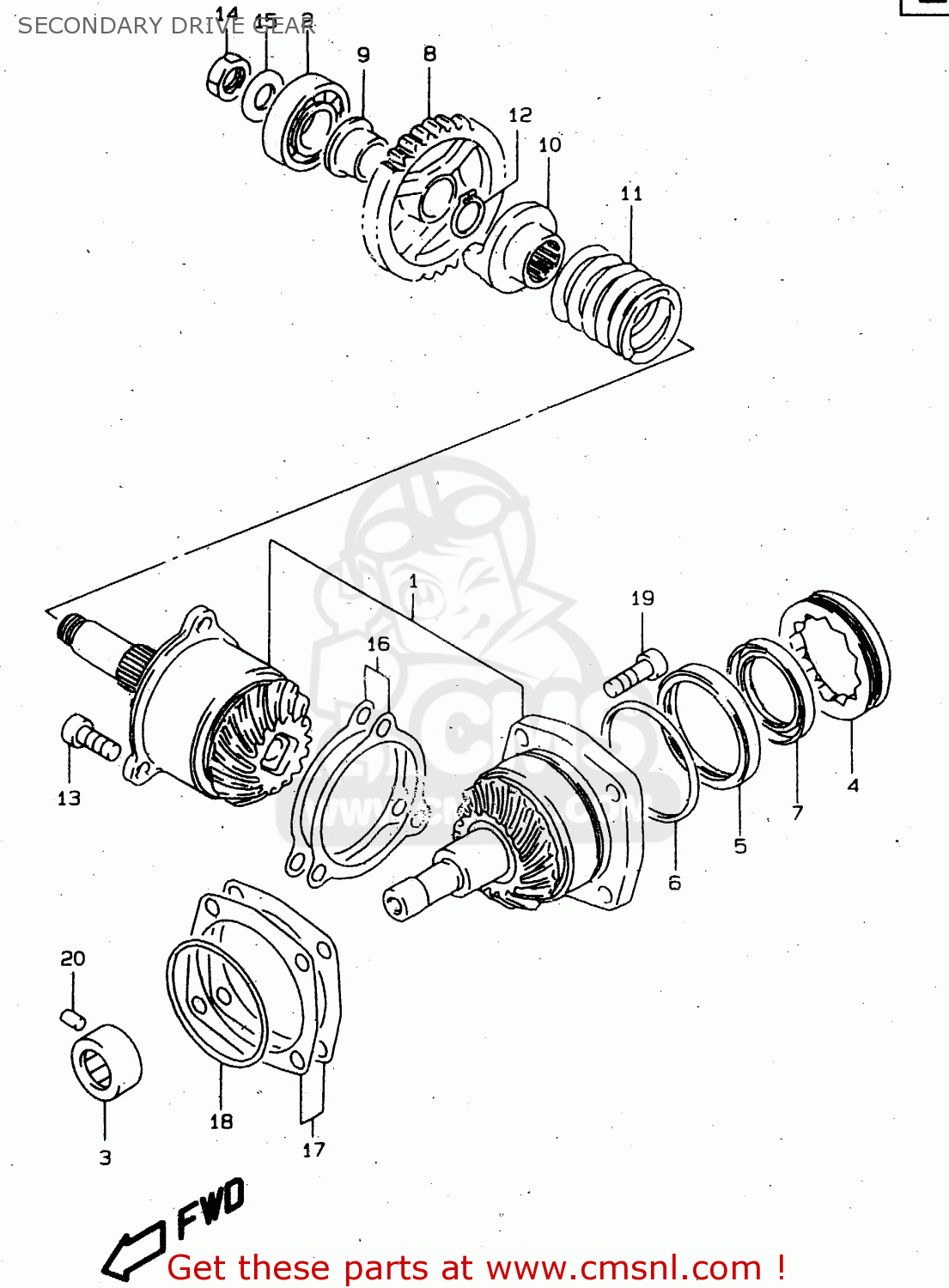 SECONDARY DRIVE GEAR VS800GL 1999 (X) (E02 E04 E17 E18 E22 E25 E34)