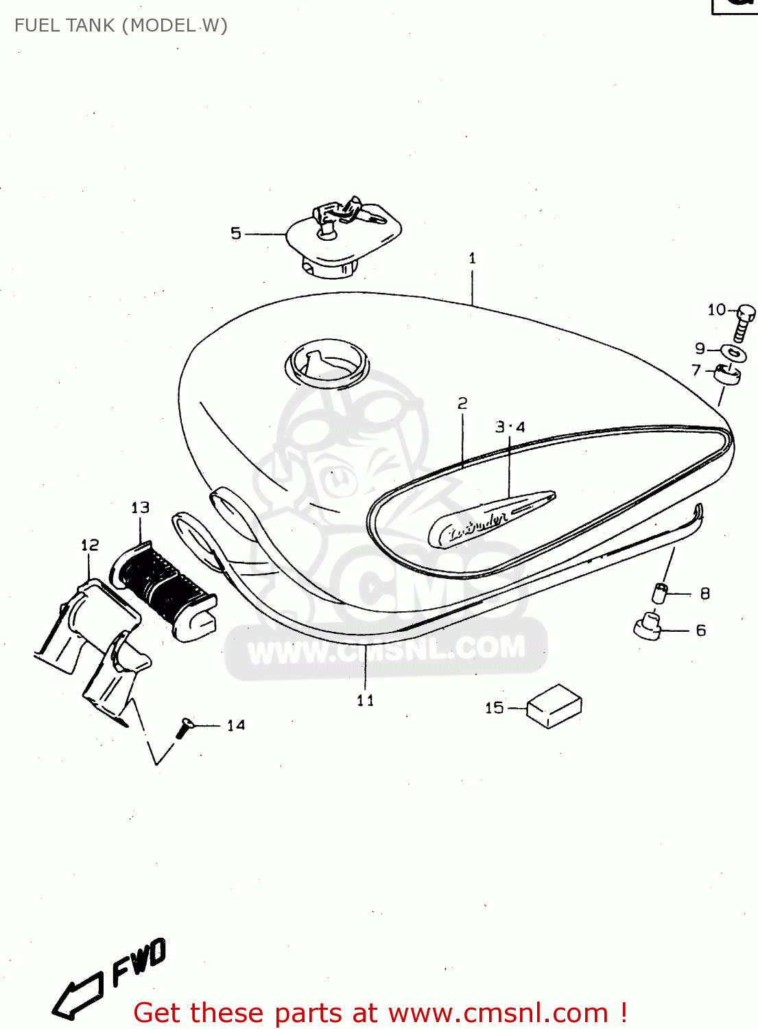FUEL TANK (MODEL W) VS800GL 1999 (X) (E02 E04 E17 E18 E22 E25 E34)