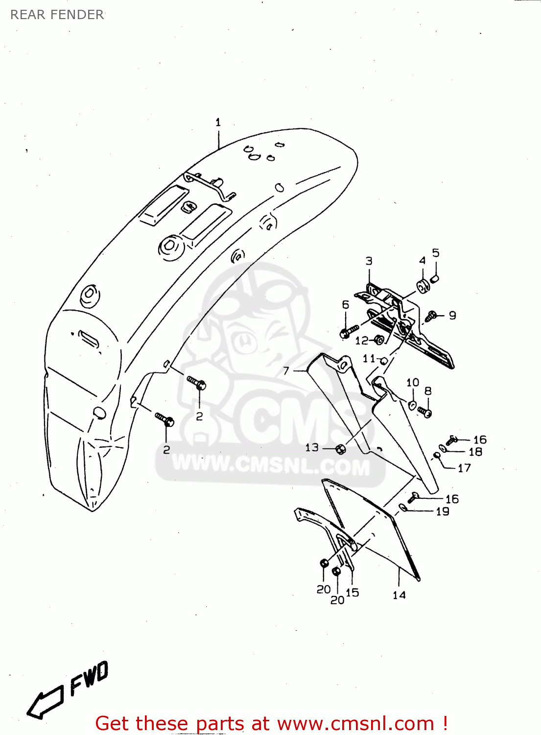 REAR FENDER VS800GL 1999 (X) (E02 E04 E17 E18 E22 E25 E34)