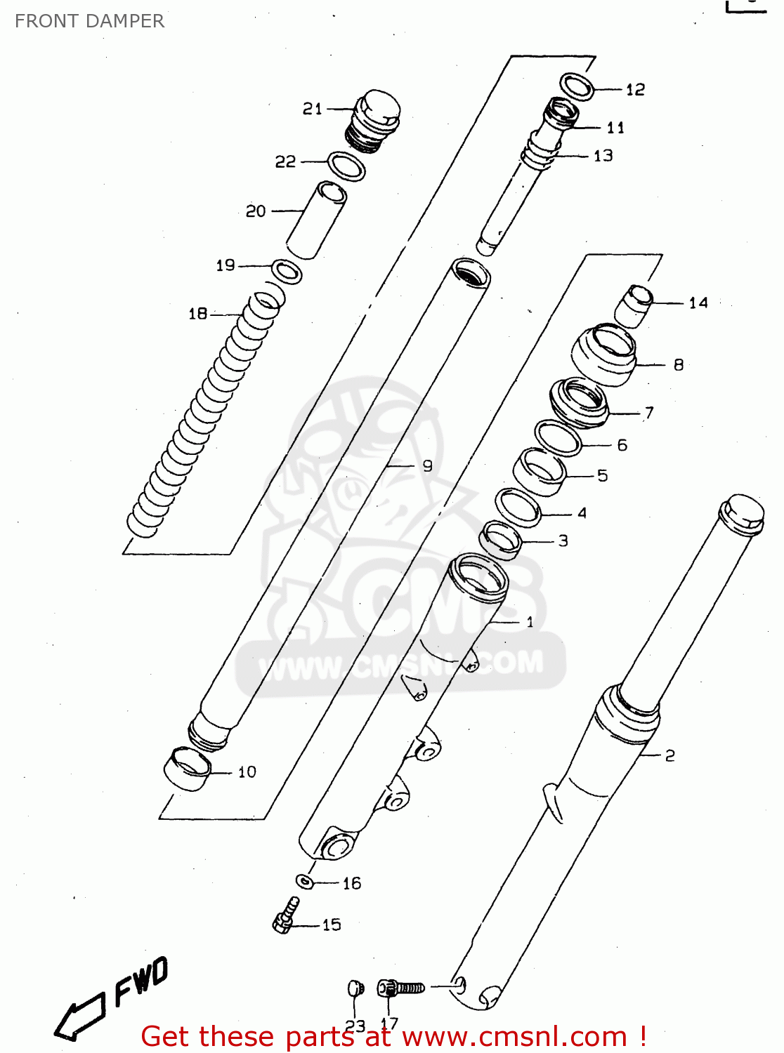 FRONT DAMPER VS800GL 1999 (X) (E02 E04 E17 E18 E22 E25 E34)