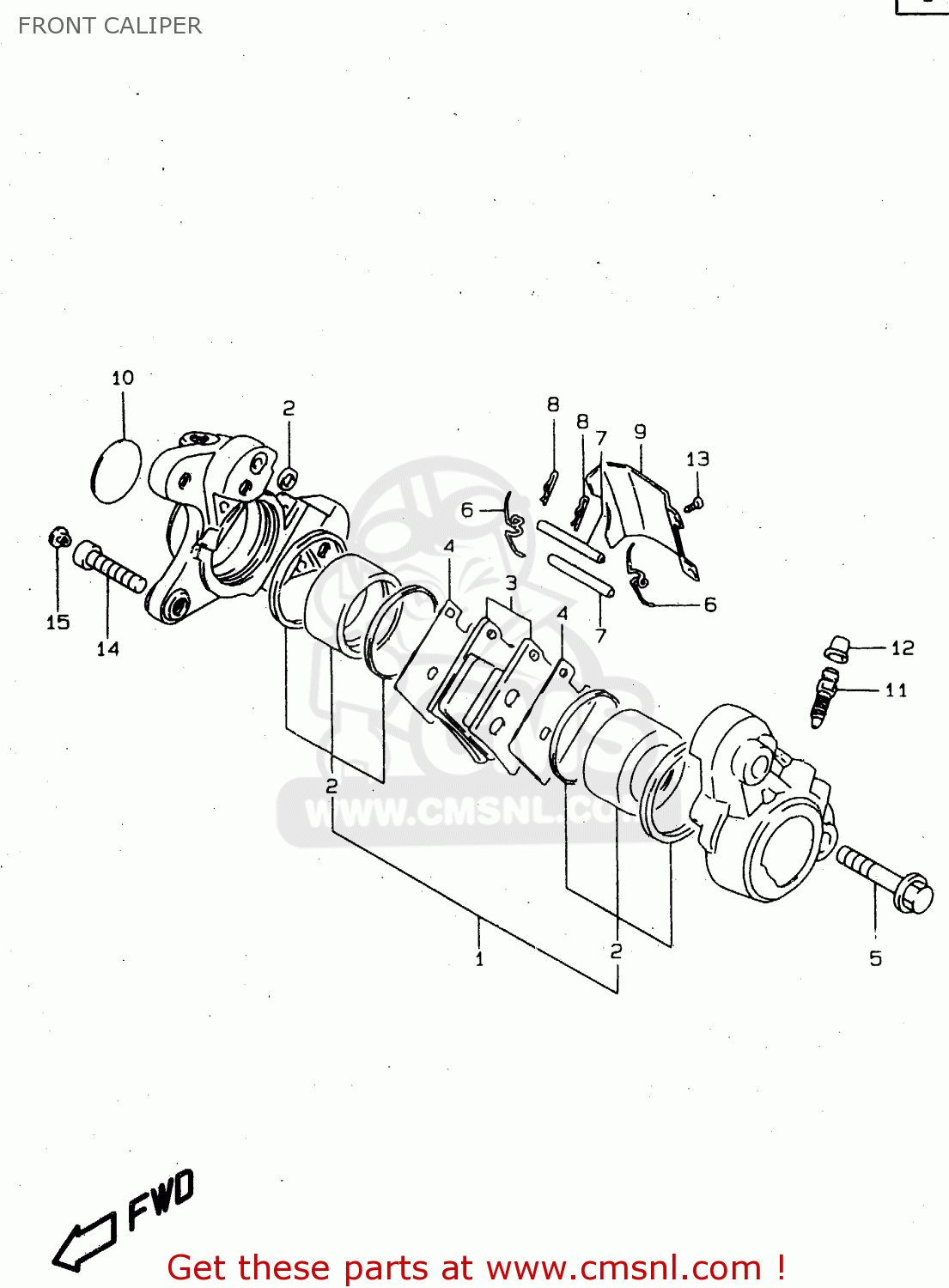 FRONT CALIPER VS800GL 1999 (X) (E02 E04 E17 E18 E22 E25 E34)